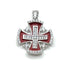 Sterling Silver Enamel Jerusalem Hollow Cross Pendant